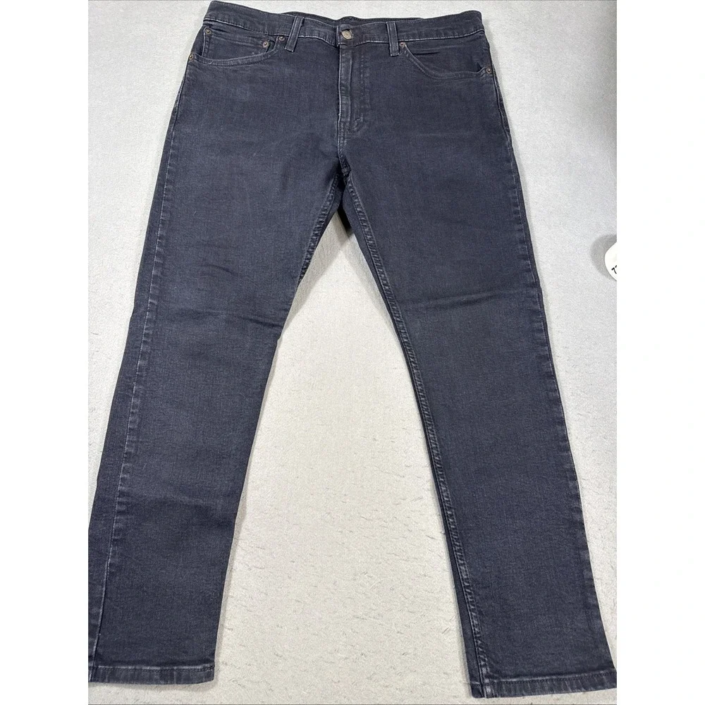 Levi's 512 Jeans Mens 36X30 NAVY Blue Slim Taper Dark Wash Denim